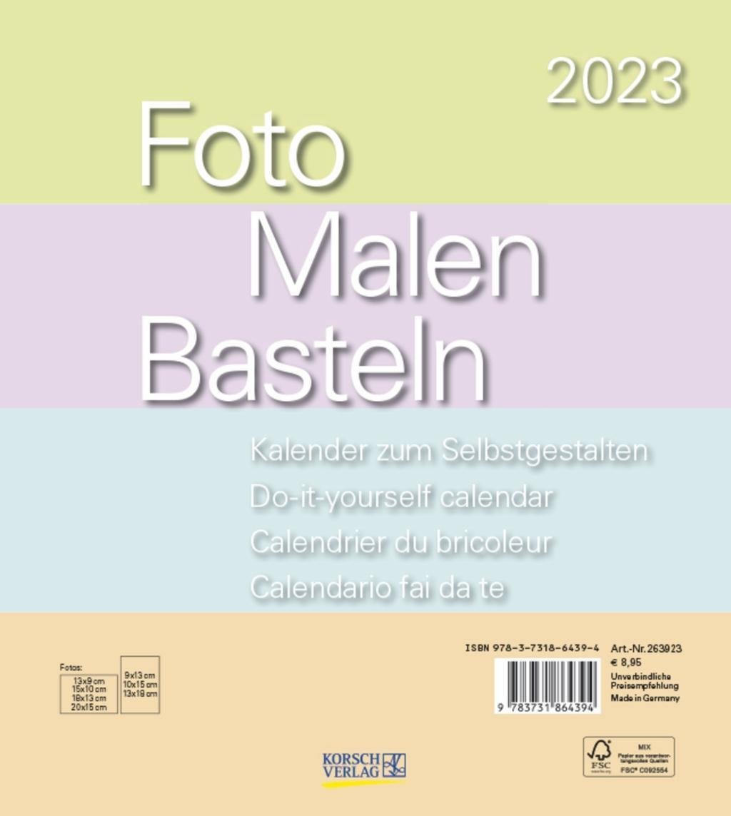 Foto Malen Basteln Bastelkalender Pastell Korsch Verlag