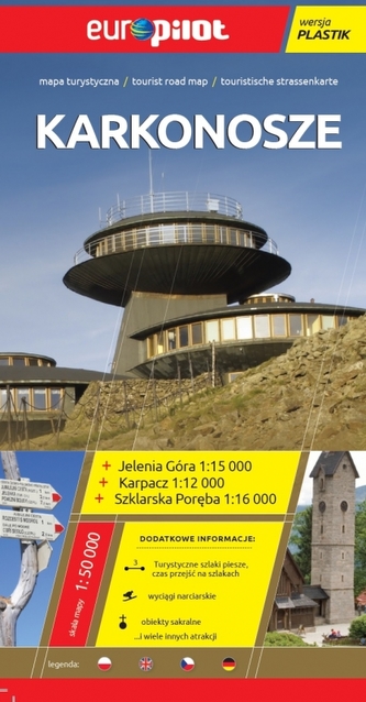 Mapa turystyczna laminowana. Karkonosze. Skala 1 50 000. Europilot