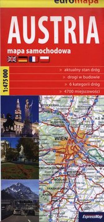 Mapa samochodowa. Austria, 1:475 000 Mapa samochodowa. Austria, 1:475 000