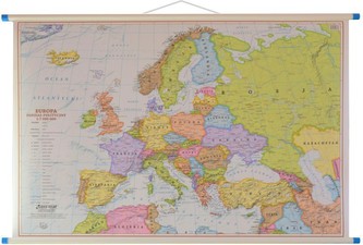 Europa. Mapa ścienna, fizyczno-polityczna Europa. Mapa ścienna, fizyczno-polityczna