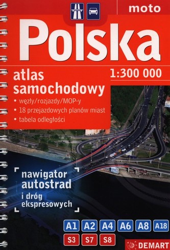 Atlas samochodowy Polska - Kontrola drogowa, czerne punkty, najciekawsze zabytki, nowa numeracja dró