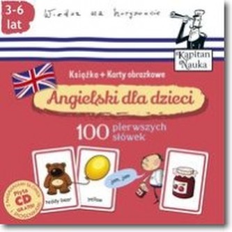 Kapitan nauka. Angielski dla dzieci 100 pierwszych słów Książka + karty obrazkowe