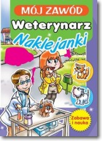 Mój zawód. Weterynarz. Naklejki z brokatem