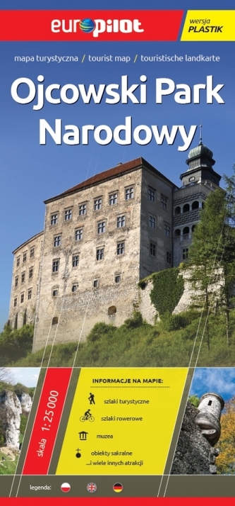 Mapa turystyczna laminowana. Ojcowski Park Narodowy. Skala 1 : 25 000. Europilot