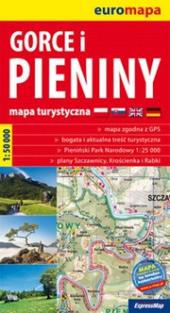 Gorce i Pieniny mapa turystyczna 1:50 000