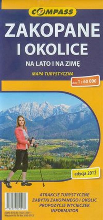 Zakopane i okolice na lato i zimę mapa turystyczna 1:60 000
