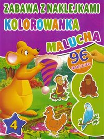 Kolorowanka malucha z naklejkami część 4 fioletowa