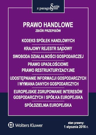 Prawo handlowe Zbiór przepisów