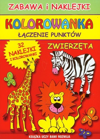 Łączenie punktów Zwierzęta Zabawa i naklejki