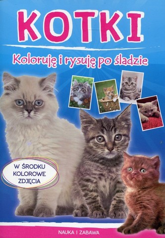 Kotki. Koloruję i rysuję po śladzie