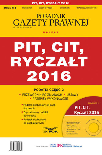 PIT,CIT, ryczałt 2016 PIT,CIT, ryczałt 2016