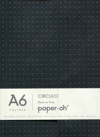 Notatnik A6 Paper-oh Circulo Black on Grey gładki