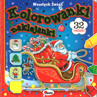 Kolorowanki, naklejanki. 32 naklejki. Wesołych Świat