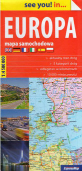Mapa samochodowa. Europa. 1: 4 500 000