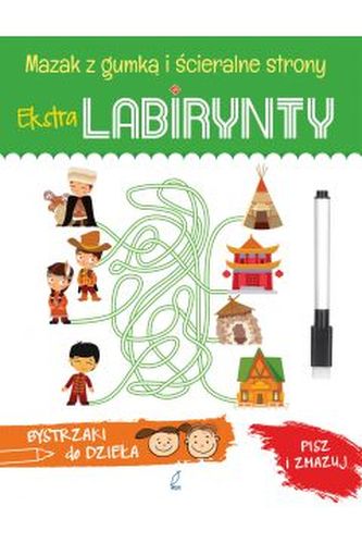 Ekstra labirynty mazak z gumką i ścieralne strony