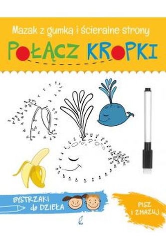 Połącz kropki mazak z gumką i ścieralne strony