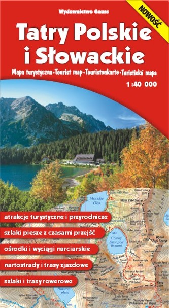 MAPA TATRY POLSKIE I SŁOWACKIE 1 : 40 000 FOLIOWANA