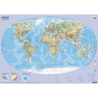 MAPA ŚCIENNA ŚWIAT 1:60 000 000