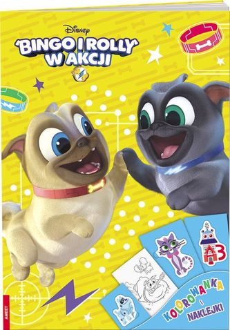 Bingo i Rolly w akcji Kolorowanka z naklejkami