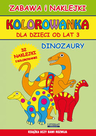DINOZAURY KOLOROWANKA DLA DZIECI OD LAT 3 ZABAWA I NAKLEJKI
