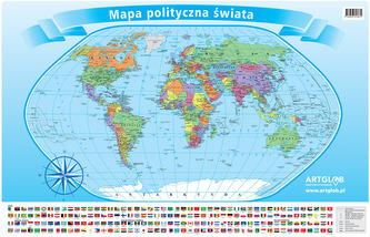PODKŁADKA NA BIURKO I POD MYSZ DLA DZIECI ŚWIAT POLITYCZNY