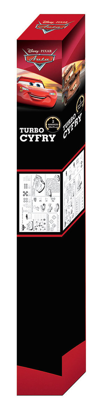 Cars. Turbo cyfry. Kolorowanka podłogowa
