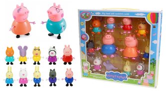 Świnka Peppa Zestaw 12 figurek - rodzina i przyjaciele