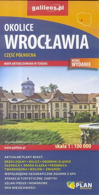 Mapa - Okolice Wrocławia cz. północna 1:100 000 Mapa - Okolice Wrocławia cz. północna 1:100 000