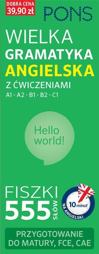 Fiszki 555 Wielka gramatyk angielska z ćw. A1/C1