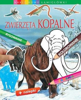 Naklejkowe łamigłówki. Zwierzęta kopalne Naklejkowe łamigłówki. Zwierzęta kopalne