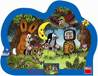 Obrysové puzzle Krteček - Večer u Krtečka