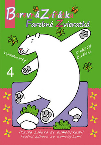 Barevná zvířátka 4. - Vymalovánky se samolepkami A4