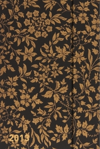 Diář 2013 - magnet. Softouch Gold Flowers 10,5 x 15,8 cm - CZ