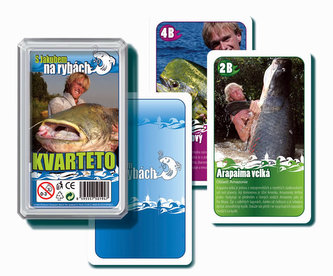 Kvarteto S jakubem na rybách společenská hra karty v plastové krabičce