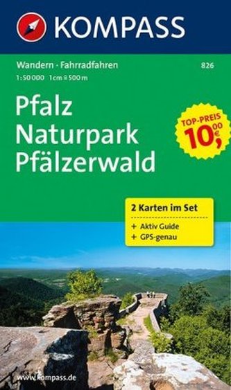 Kompass Karte Pfalz, Naturpark Pfälzerwald, 2 Bl.
