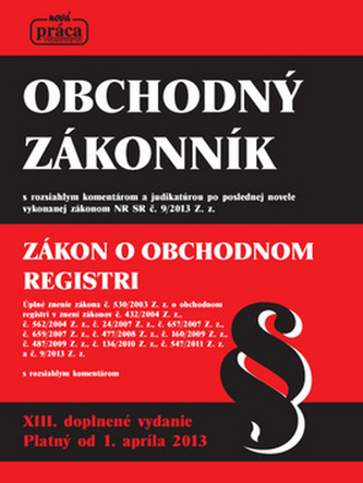 Obchodný zákonník Zákon o obchodnom registri