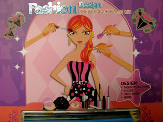Fashion Girl kreativní skicák - Módní návrhářka (s pastelkami)