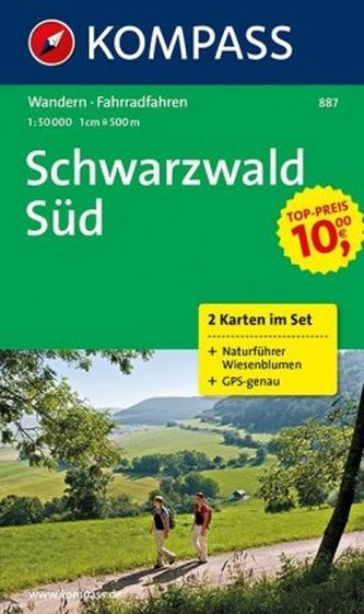 Schwarzwald Süd 1:50 000 / sada 2 turistických map KOMPASS 887 Schwarzwald Süd 1:50 000 / sada 2 turistických map KOMPASS 887