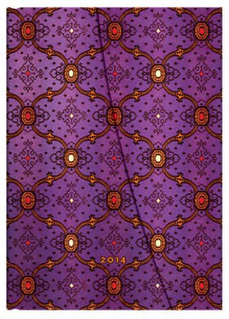 Diář 2014 - French Ornate Violet midi (12-měsíční Day-at-a-Time)