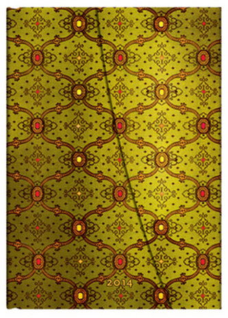 Diář 2014 - French Ornate Vert midi (12-měsíční horizontal Week-at-a-Time)