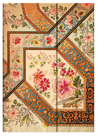 Diář 2014 - Filigree Floral Ivory midi (12-měsíční verso Week-at-a-Time)