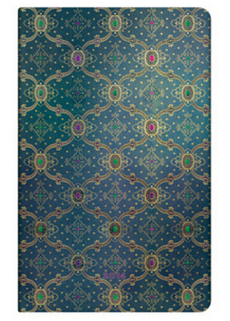 Diář 2014 - French Ornate Bleu maxi (12-měsíční horizontal Week-at-a-Time)