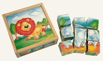 Obráz. kostky - Divoká zvířata, 9 kostek