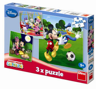 Mickey Mouse - puzzle 3 motivy v balení 3x55 dílků