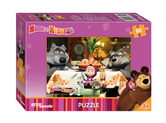 Puzzle 80 Máša a Medvěd - Zvěřinec na návštěvě