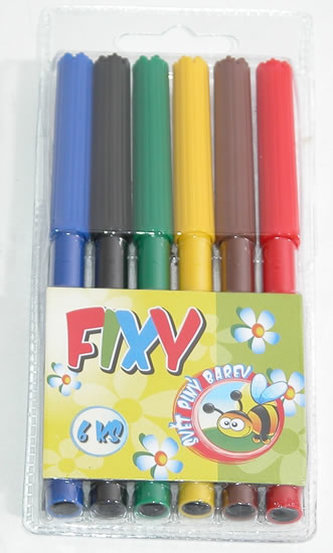 Fixy 6ks v plastové krabičce 7x16cm