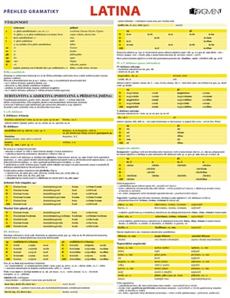 LATINA - přehled gramatiky