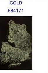 škrábací obrázek A5 lvice s mládětem GOL