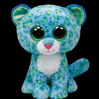 Plyš očka střední leopard modrý