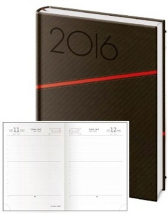Diář 2016 - Texas A5 denní - černá/červená